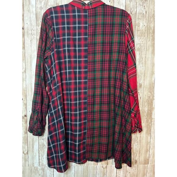 J. Jill lightweight plaid patchwork tunic top with pockets size medium - Picture 4 of 4